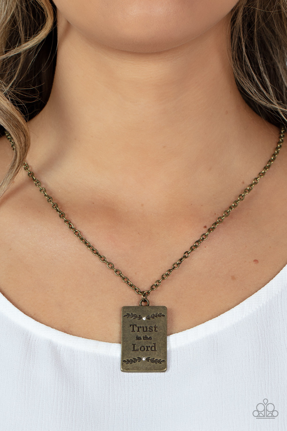 Paparazzi Necklace - All About Trust - Brass