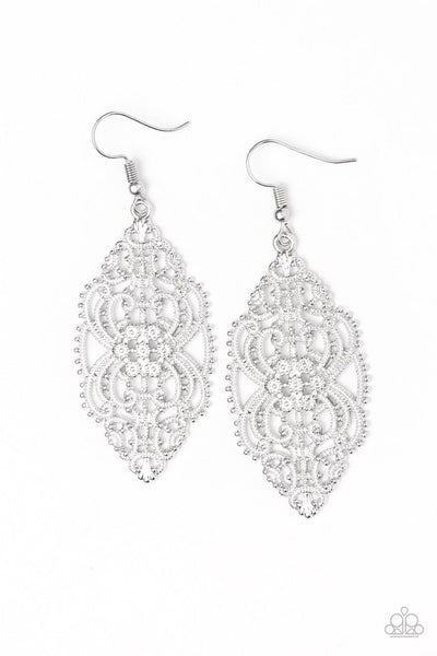 Paparazzi Earrings - Ornately Ornate - Silver