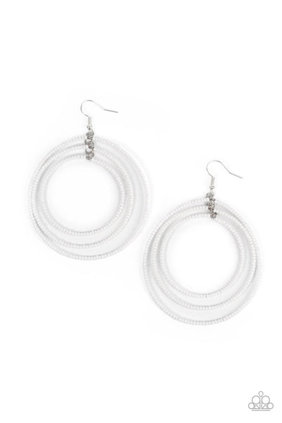 Paparazzi Earring - Colorfully Circulating - White
