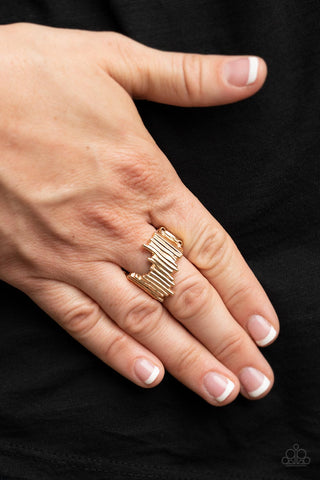 Paparazzi Ring - Along the Lines - Gold