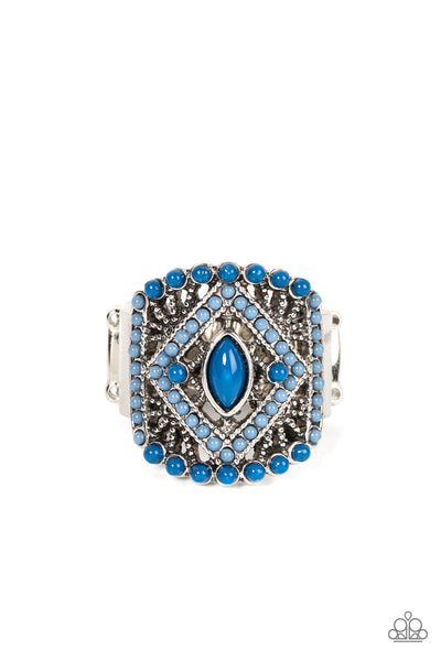 Paparazzi Ring - Amplified Aztec - Blue