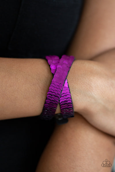 Paparazzi Bracelet - Under the Sequins - Purple