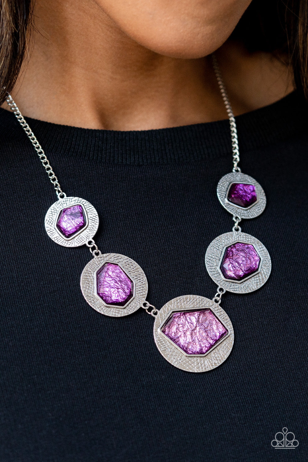 Paparazzi Necklace - Raw Charisma - Purple