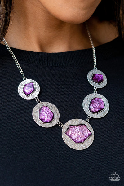 Paparazzi Necklace - Raw Charisma - Purple