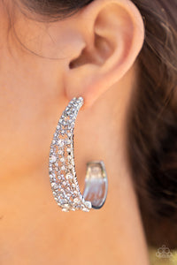 Paparazzi Earrings - Cold as Ice - White