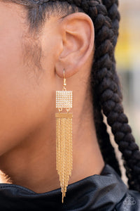 Paparazzi Earring - Dramatically Deco - Gold