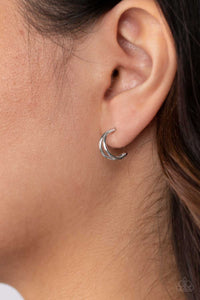 Paparazzi Earring - Charming Crescents - Silver Hoops