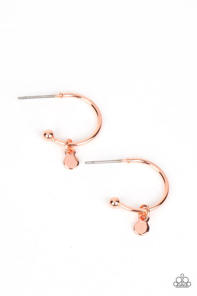 Paparazzi Earring - Modern Model - Copper Hoops