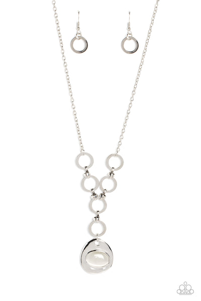 Paparazzi Necklace - Get OVAL It - White