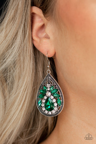 Paparazzi Earring - Candlelight Sparkle - Green