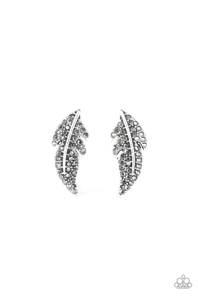 Paparazzi Earring - Feathered Fortune - Silver