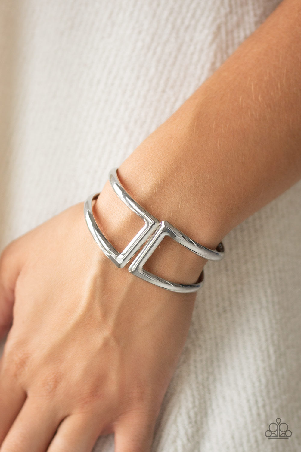 Paparazzi Bracelet - Geo Glam - Silver