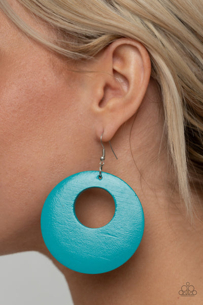 Paparazzi Earrings - Island Hop - Blue Hoops