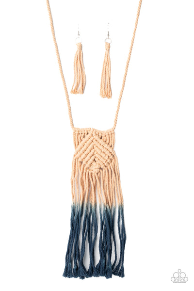 Paparazzi Necklace - Look At MACRAME Now - Blue