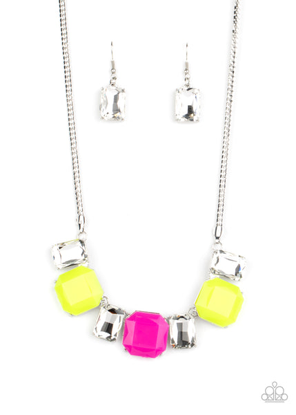 Paparazzi Necklace - Royal Crest - Yellow Pink Multi
