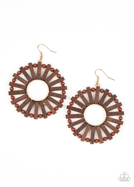 Paparazzi Earring -  Solar Flare - Brown