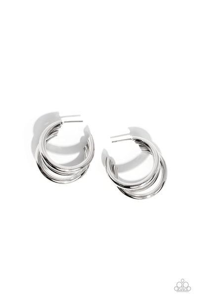 Paparazzi Earring - HOOP of the Day - Silver Hoops