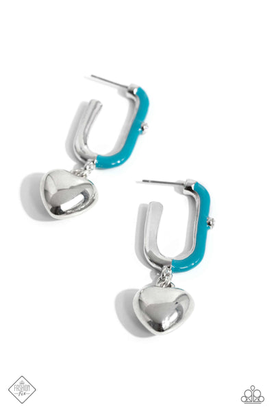 Paparazzi Earring - Cherishing Color - Blue Hoops