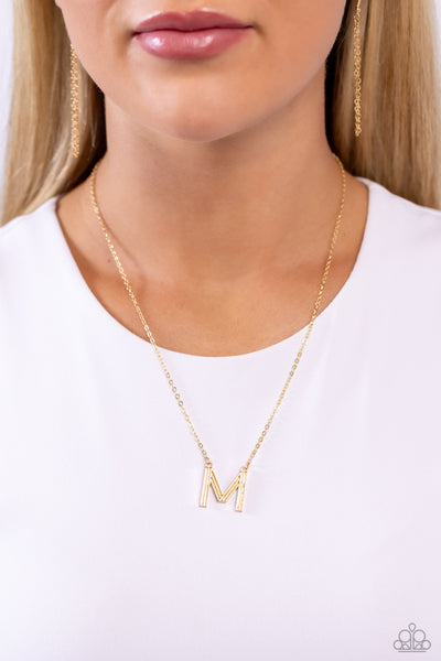 Paparazzi Necklace - Leave Your Initials - Gold - M