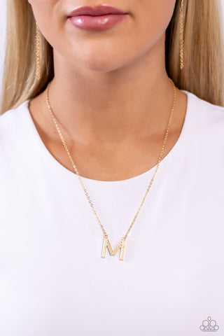 Paparazzi Necklace - Leave Your Initials - Gold - M