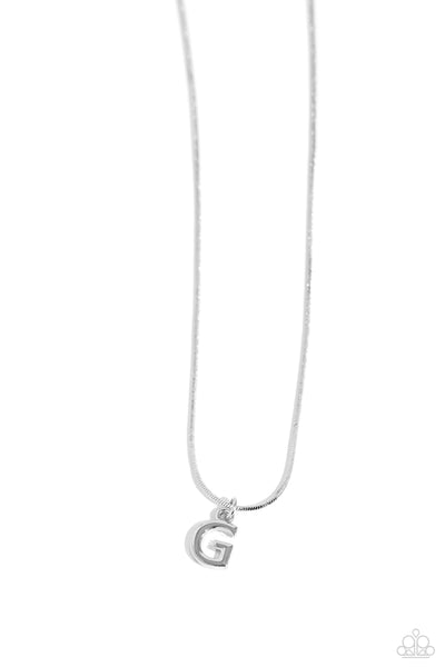 Paparazzi Necklace - Seize the Initial - Silver - G