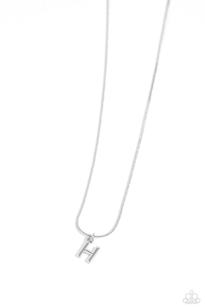 Paparazzi Necklace - Seize the Initial - Silver - H