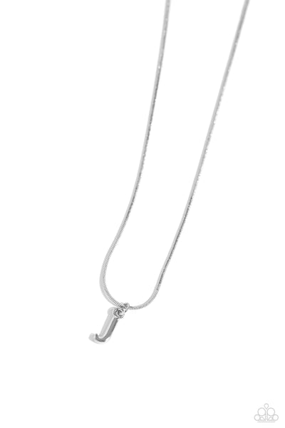 Paparazzi Necklace - Seize the Initial - Silver - J