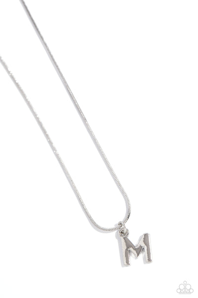 Paparazzi Necklace - Seize the Initial - Silver - M