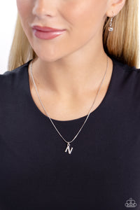 Paparazzi Necklace - Seize the Initial - Silver - N