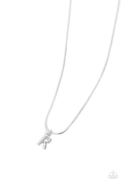 Paparazzi Necklace - Seize the Initial - Silver - R