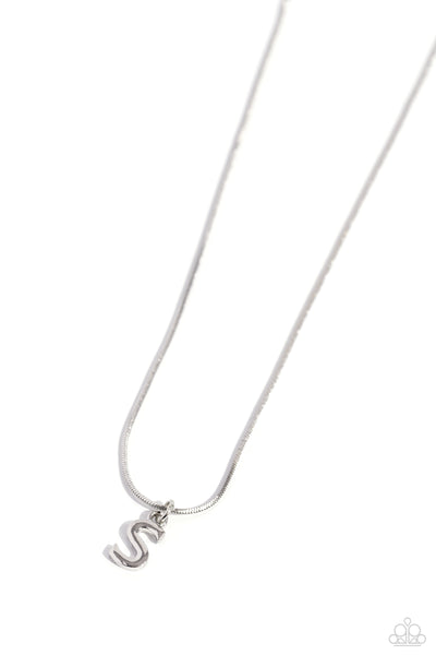 Paparazzi Necklace - Seize the Initial - Silver - S