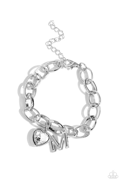 Paparazzi Bracelet - Guess Now Its INITIAL - White - M
