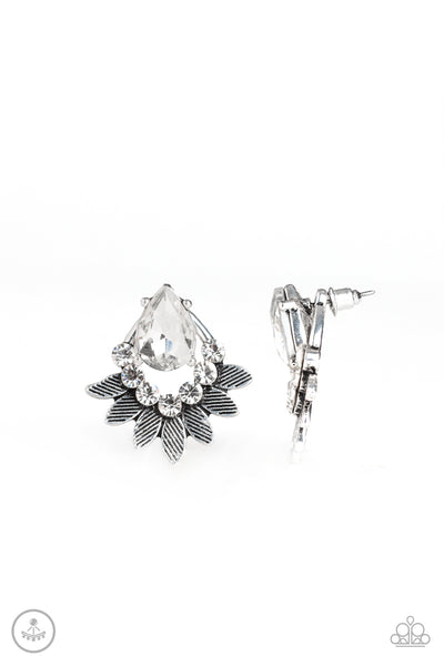 Paparazzi Earring - Crystal Canopy - White