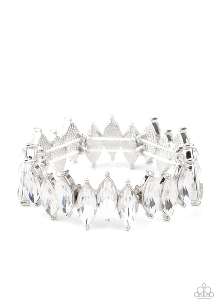 Paparazzi Bracelet - Fiercely Fragmented - White