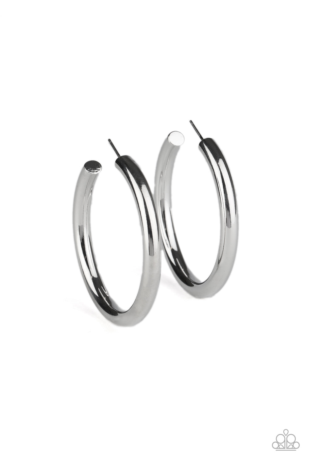 Paparazzi Earring - Hoop Hustle - Silver Hoop