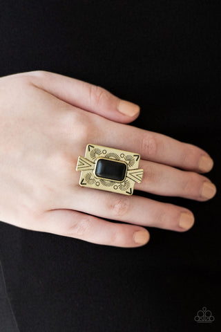 Paparazzi Ring - Stone Cold Couture - Brass Black