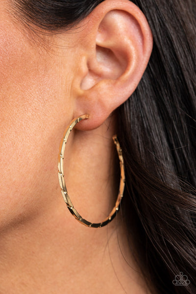 Paparazzi Earring - Unregulated - Gold Hoop