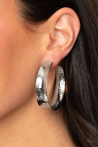 Paparazzi Earring - Fearlessly Flared - Silver