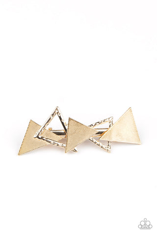 Paparazzi Hair Accessory - Know All The TRIANGLES - Gold