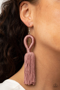 Paparazzi Earring - Tassels and Tiaras - Pink