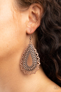 Paparazzi Earring - Texture Garden - Copper