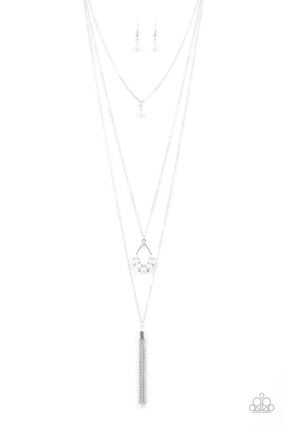 Paparazzi Necklace - Be Fancy - White