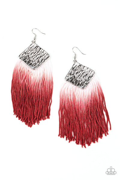 Paparazzi Earring - DIP The Scales - Red