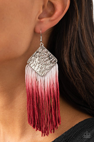 Paparazzi Earring - DIP The Scales - Red