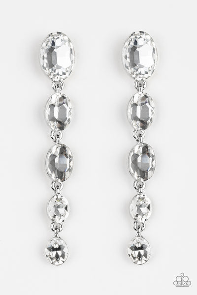 Paparazzi Earrings - Red Carpet Radiance - White