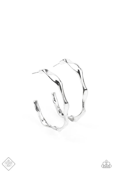 Paparazzi Earring - Coveted Curves - Silver Hoops