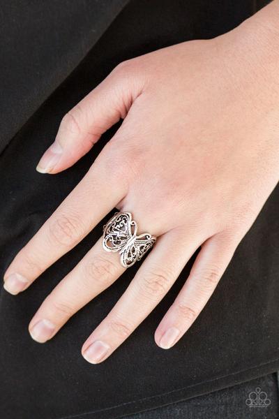 Paparazzi Ring - All Aflutter - Silver