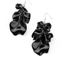 Paparazzi Earrings - Fragile Florals - Black