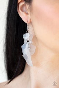 Paparazzi Earrings - Fragile Florals - White