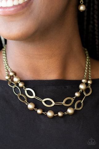 Paparazzi Necklace - Glimmer Takes All - Brass